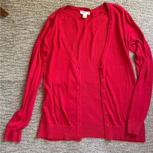 Forever 21 Red Knit Cardigan Sweater